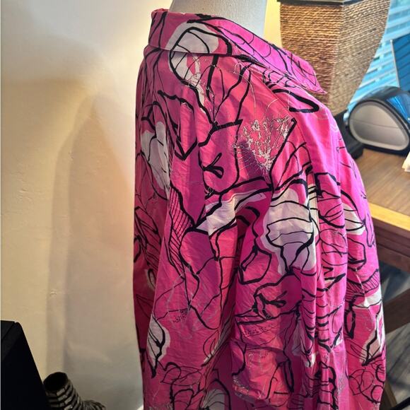 Natori Pink and White Floral Shirt - Picture 3 of 6